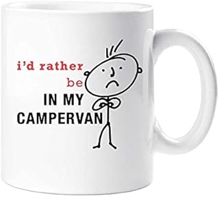 Men's I'd Rather Be in My Campervan Mug Camping Gift Cup Ceramic Dad Uncle Grandpa Fathers Day Birthday Christmas