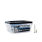 FM FastenMon #8x1-5/8 Marine Grade 316 Stainless Steel Deck Screws, 150 PCS, Flat Head T20, Type 17 Point, Rust Resistant, Quick Drive, Strong Grip for Outdoor Wood Projects, Bit Included