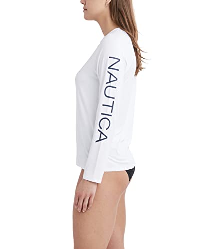 Image of Nautica Women's Long Sleeve Rashguard - Quick-Dry, UPF Protection, Swim Shirt, Pool, Beach, Hiking, Yoga, Volleyball