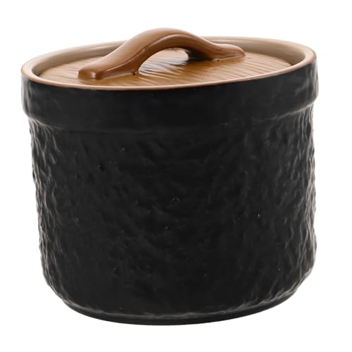 Ipetboom Cerámica Olla para Estofar con Tapa Cuenco de Porcelana para Cocinar Sopa Pequeña Vaporera para Cocina Hogar Conservación de Sabores y Nutrientes