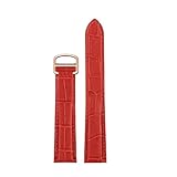HTHRRFE Cinturino di ricambio in vera pelle compatibile con Cartier Solo da uomo e da donna, cinturino blu, rosso e rosa, cinturino da polso, 16, 18, 20 mm(Red rose gold,20mm)