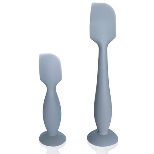 Image of LOTBILL Diaper Cream Spatula, 2 Pack Butt Spatula Baby, Full-Size + Mini Silicone Diaper Cream Applicator for Babies, Newborn Baby Necessities (Blue)