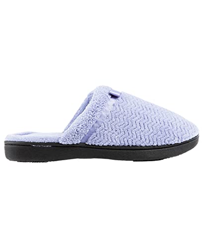 Isotoner Women's Chevron Slip On Clog Slippers With Moisture Wicking For Indoor/Outdoor Comfort And Arch Support, Periwinkle, 8.5-9 M Us #TOP5