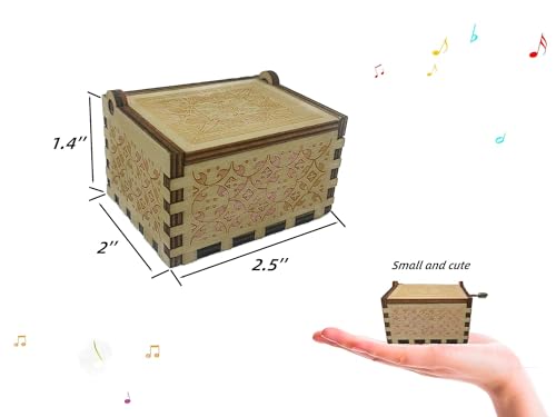 Image of Zesta Mothers Day Wooden Musical Box Gift | Vintage Music Crank Mini Collectible for Girlfriend, Boyfriend, Husband, Wife | Unique Musical Gifts for Music Lovers | Classic Wooden Box