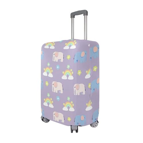 Joisal Colorful Luggage Protector Custom Suitcase Covers Baggage Elephants Rainbow Vacation Essentials Suitcase Sleeve, M, Fits 22-24 Inch Case3