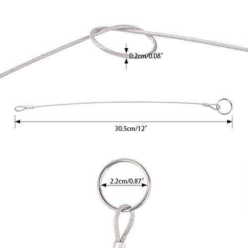 12 Pcs Lanyard Safety Rope,YuCool 2mm 316 Stainless Steel Rope with 4 Pcs Hoist Buckle for Preventing Loss and Hanging Modern Lights by YuCool - Image 2