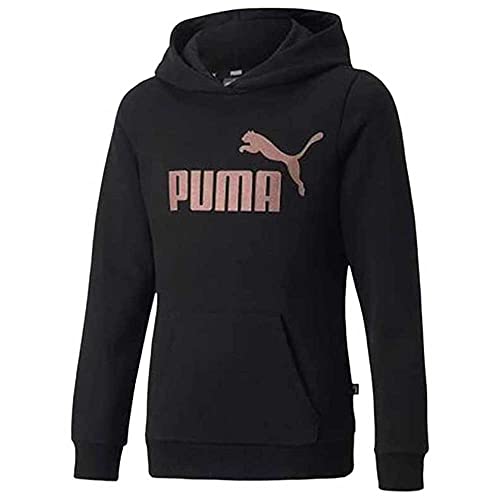 PUMA Ess+ Logo Hoodie FL G, Felpa con Cappuccio Ragazze, Nero (Black), 6 Anni