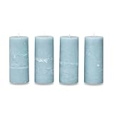 Bougies teintées Loberon Lot de 4 Bougies Homel, Bleu