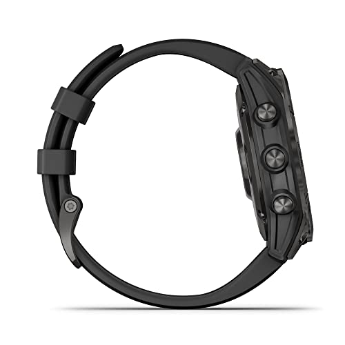 Image of Garmin Fenix 7 Solar, Adventure smartwatch, with Solar Charging Capabilities, Rugged Outdoor Watch with GPS, Touchscreen, Health and Wellness Features, Slate Gray with Black Band