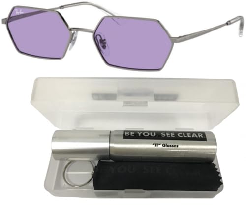 Ray-Ban RB3728 Sunglasses Bundle: RB 3728 YEVI 004/1A Gunmetal/Violet Polyamide Standard and Eyewear Cleaning Kit2