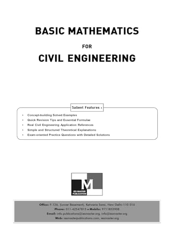 Image of Basic Mathematics for Civil Engineering | IES Master Publication | Complete Fundamental to Advanced Concepts | For ESE, GATE, SSC-JE, State AE /JE, PSU & Diploma /UG Civil Engineering Exams