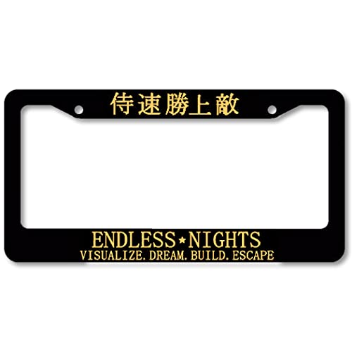 Endless Nights Jdm Racing Drifting Drag Kanji Japanese Car Truck Auto License Plate Frame - Choose Color (Red Art) #TOP3