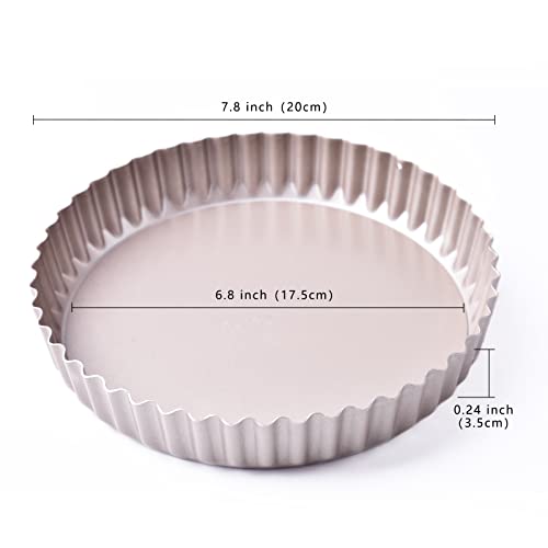 Suncity 8 Inch Tart Pan With Removable Bottom For Baking, Non Stick Pie Pan Carbon Steel Quiche Pan, Loose Base Tartlet Pan For Oven Baking Pies Tarts Quiches Cheese Cake And Christmas Desserts(Gold) #TOP5