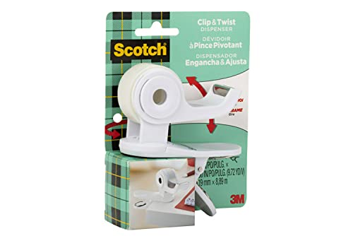 Scotch Dispensador de fita para mesa, branco, ótimo para embrulho de presente, 1 dispensador