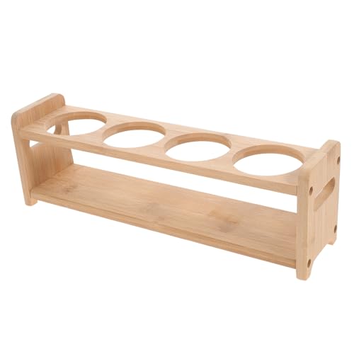 Cabilock Estante de Madera para Especias con Huecos Organizador de Aceite y Botellas de Condimentos Almacenamiento Compacto para Cocina Diseño Práctico y Elegante