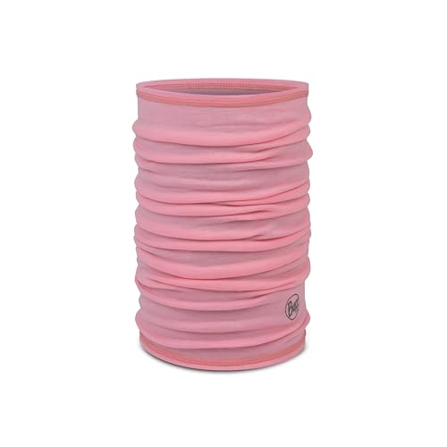 Buff, Merino Lightweight Neckwarmer Youth, Multifunctional 100 percent Merino Wool Scarf, Trekking, Outdoor, Sustainable, Slim fit, One Size, Pink