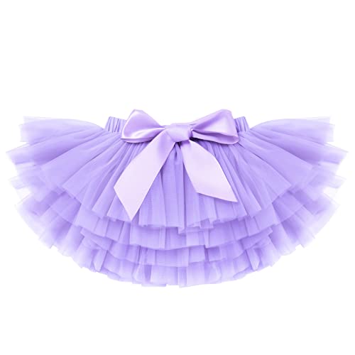 Baby Girls Tutu Skirt Sets With Diaper Cover Flower Headband For Toddler Ruffle Soft Tulle Bloomers Princess Half First Birthday Party Cake Smash Photo Shoot Outfits 0-3T Summer Purple 18-24 Months #TOP2