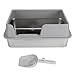 FOSA Open Top Cat Litter Tray, Open Cat Litter Box, Stainless Steel Cat Litter Box, Side Entry Design, Easy to Clean, Anti Shedding, for Cats and Small Pets (1)