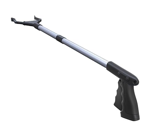 Image of FitPlus 2024 Upgrade PowerGrip T9, Grabber Reacher Tool, Wide Jaw, Foldable, Steel Cable, with 96 Grip Points for Firm Grip, 32 inch with Magnet (Black, 32 Inch)
