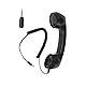 Zunate Retro-Telefonhörer, 3,5-mm-Telefonhörer-Handyempfänger-Mikrofon für Mobiltelefon-Smartphone, mit Antworttaste, Tonschalter (Schwarz)