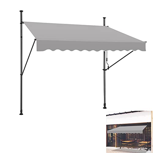 YRHome Klemmmarkise Markise Balkon mit Handkurbel 300cm breit-...