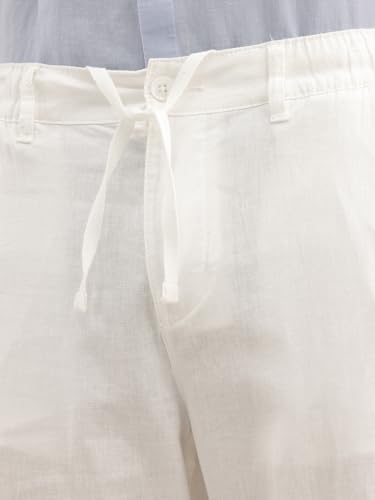 Image of WROGN Men's Linen Blend Trousers | Solid Design | Loose Fit