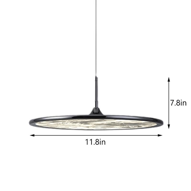 Pendre moderne simple noir avec lampe à hauteur réglable LED pour salle à manger - 5
