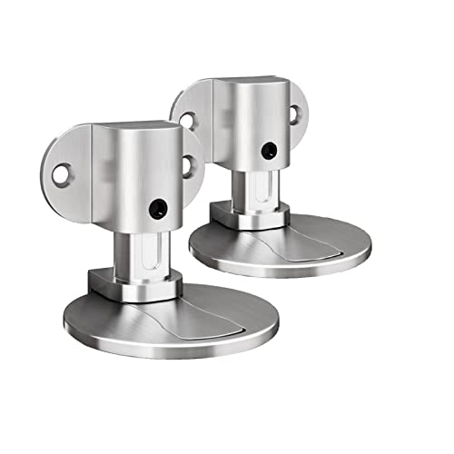 Unsichtbarer magnetischer Türstopper, 2 Stück, verstellbarer Türstopper, 3M, doppelseitiges Klebeband oder Bohrinstallation, für verschiedene Türtypen, bodenfest (2, Silvery)