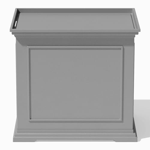 Image of Veradek Brixton Tray Table - 2-in-1 Outdoor Side Table with Storage and Tray for Patio /Porch | Durable All-Weather Resistant | Classic & Functional
