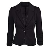 Generic Andongnywell Womens Notched Lapel Pocket Button Work Office Blazer Slim Jacket Suit Business wear (Black,Small)