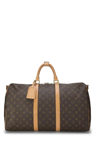 Louis Vuitton, Pre-loved Monogram Canvas Keepall Bandouliere 50, Brown