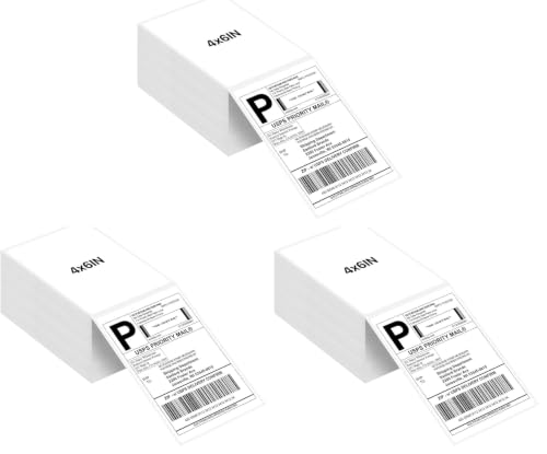 Image of Joyberg 4x6 Thermal Labels 240 PCS, Shipping Labels, Strong Adhesive Thermal Label, White Printer Paper /Label (Pack of 3)