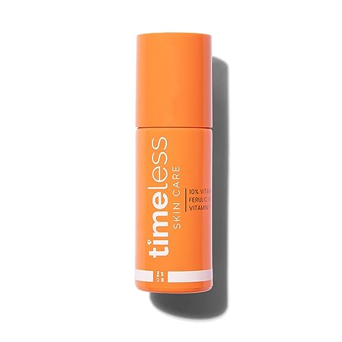 Timeless Skin Care Vitamin C Serum with Vitamin E & Ferulic Acid – 10% Vitamin C Brightening Serum – Face Serum for Oily & Dry Skin – Fragrance-Free Serum for Skin Care – 1.7 Fl Oz