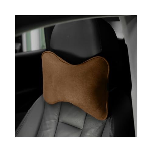 Image of Osilly Car Headrest Pillow, Soft Comfortable Breathable Memory Foam Ergonomic Design Automotive Neck Pillow Cushion with Adjustable Strap for Neck Pain Pressure Relief, Universal Fit(Brown)