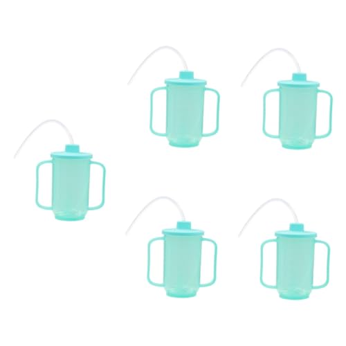 Healvian 5 Piezas taza de a prueba de fugas taza de agua de bebé reutilizable calabaza café taza para beber para el paciente vasos a prueba de derrames para adultos gel de sílice
