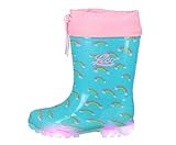 Absatzform : Flach Lico Unisex Kinder Power Blinky Gummistiefel, Türkis Rosa, 28 EU