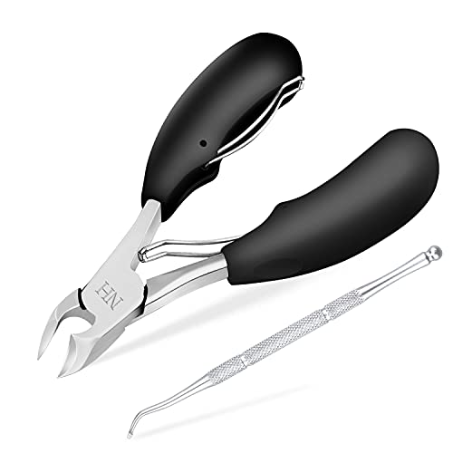 Kopfschneider Nagelzange für Dicke Starke Eingewachsene Fußnägel und Fingernägel, Super Scharf fußnagelschere Set mit Nagelheber, Fußnagelzange aus Edelstahl mit Rutschfestem Griff Cover