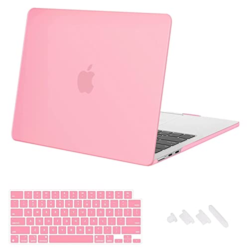 Image of Midkart Case Compatible with MacBook Air 13.6 inch M5 M4 M3 M2 Release 2026-2022 A3449 A3240 A3113 A2681 Touch ID Hard Shell Cover Keyguard Dust Plugs for MacBook Air 13 inch Case, Light Pink
