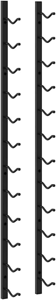 vidaXL 2x Wall Mounted Wine Racks for 12 Bottles Home Indoor Living Room Kitchen Storage Cabinet Wine Rack Bottle Holder Stand Furniture Black Iron