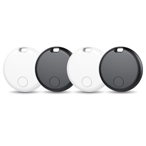 Android Smart Tag, Traceur GPS Lot de 4, Localisateur D’Objets Bluetooth Fonctionne avec l’app Google Localiser (Uniquement Android), Batterie Remplaçable, IP67 Imperméable, Voiture/Les clés/Valises