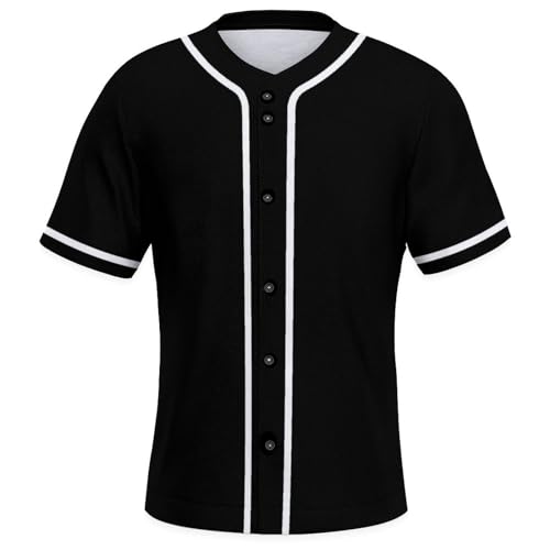 Laidiuy Camisa de beisebol lisa para homens e mulheres, simples, casual, beisebol, manga curta, abot