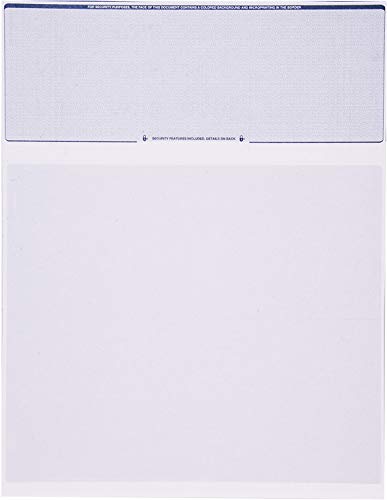 Checkomatic Computer Check Paper - 100 Pack - Top Blank Stock Checks - Security Features & Laser Printer Compatible - Blue Diamond #TOP1