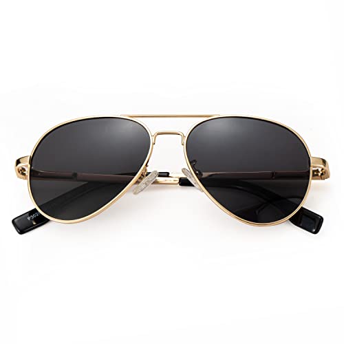 Onrtry Small Polarized Aviator Sunglasses For Boys Girls Classic Metal Frame Mirrored Lens Sun Glasses thumb #1