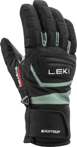 LEKI LEKI Griffin - Guanti 3D Junior 2025, colore: Nero/Verde Dusty Green, 8.0