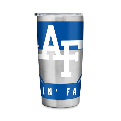 Rico Industries NCAA Air Force Academy Falcons - AF 20oz Stainless Steel Tumbler with Lid - Great For Coffee, Tea, Water or Cocktails