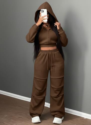 Image of Q - RIOUS Women's Baggy Mid Waisted Lounge Sweat Pants with Drawstring Athletic Flared Joggers with Pockets