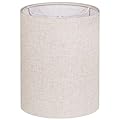 Beige Tall Lamp Shade, 10" Top X 10" Bottom X 13" High Large Drum Lampshade for Table Lamps Floor Lamp, Beige Line Fabric Lamp Shade, Easy Assembly Replacement Lampshade