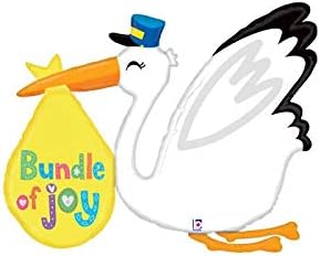 Bundle of Joy Stork 43 Mylar Balloon Baby Shower Birthday Party Decorations Supplies