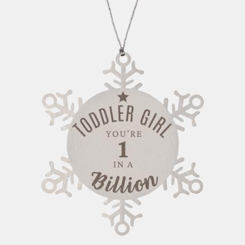 Toddler Girl You're 1 in a Billion, Toddler Girl Gift, Birthday Gift for Toddler Girl Snowflake Ornament, Valentine Gift for Family, Support, Love You Toddler Girl