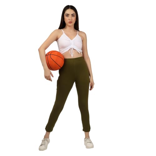 Image of Women's Cotton Stretchable Slim Fit Straight Pants Trouser for Casual Wear and Office Wear